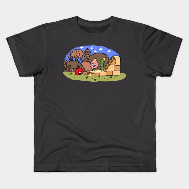 Evil King Pickle: Damsel in Distress Kids T-Shirt by HappyLand